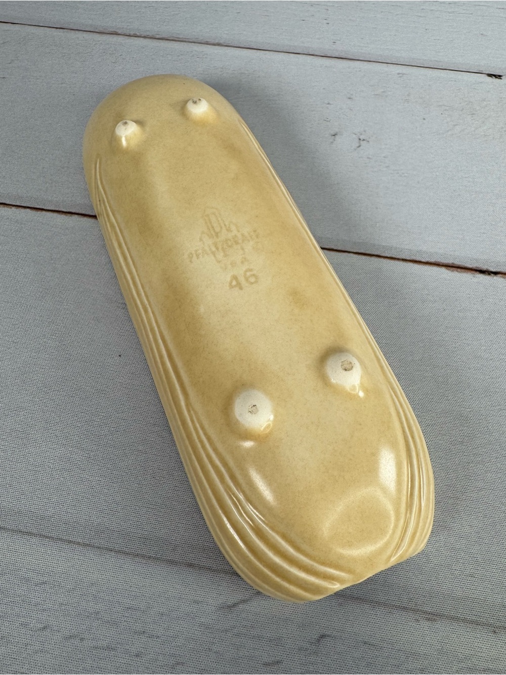 Vintage Pfaltzgraff Village Corn on the Cob Relish Dish #46 Cream Brown Trim - Picture 5 of 9